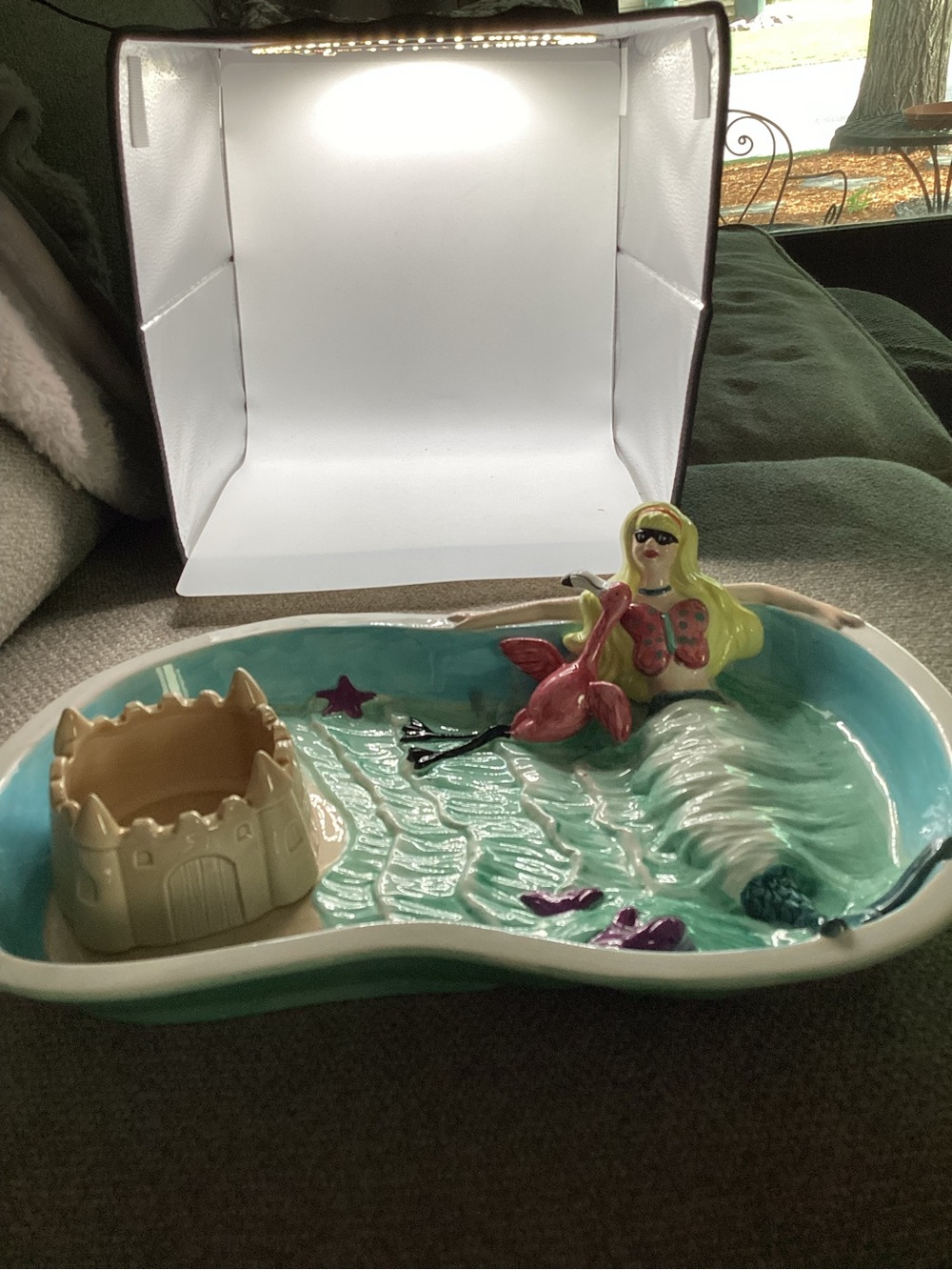 Anne Ormsby Skinny Dippin Sandvastle Dipping Dish with Mermaid Platter